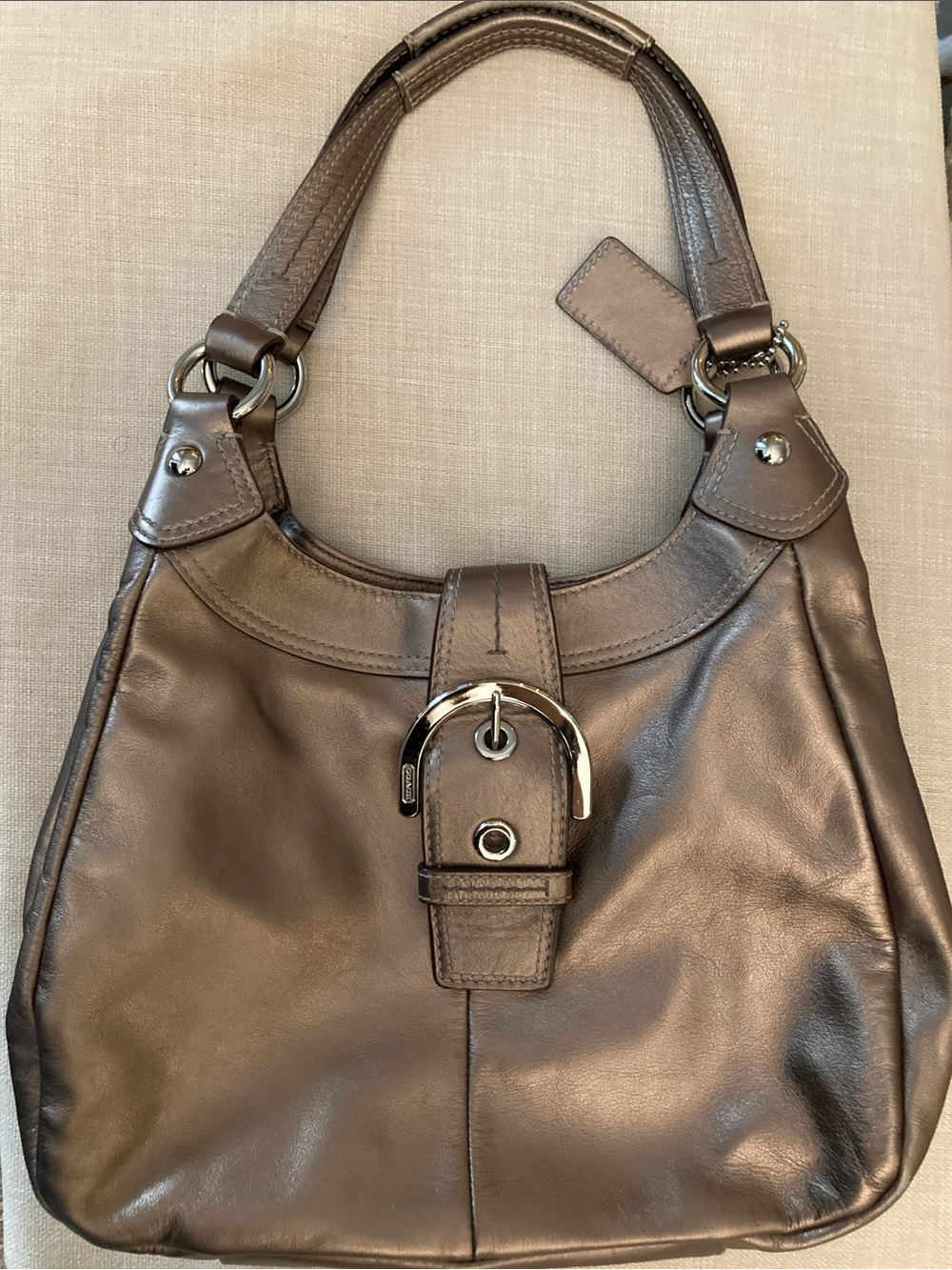 Coach Soho Y2K Metallic Leather Buckle Shoulder Bag